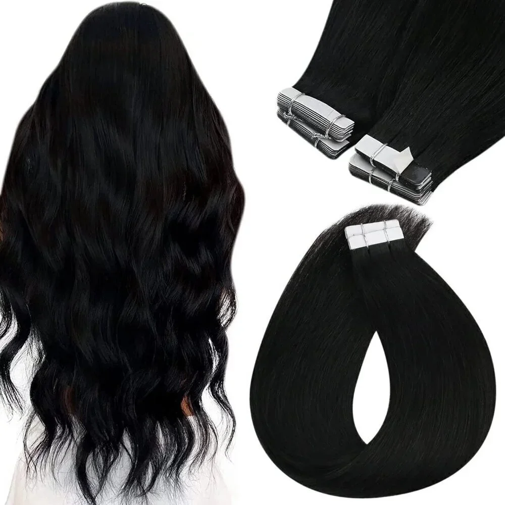 Tape in Hair Extensions Real Human Hair Invisible Remy Hair Extensions Tape ins